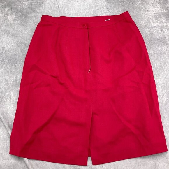 Talbots Skirt Suit 12/40 30Wx21L Red Wool Blend Classic Career 2pc USA VTG - Picture 15 of 16